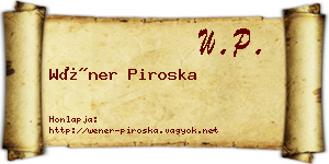 Wéner Piroska névjegykártya
