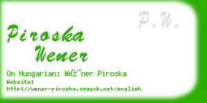 piroska wener business card